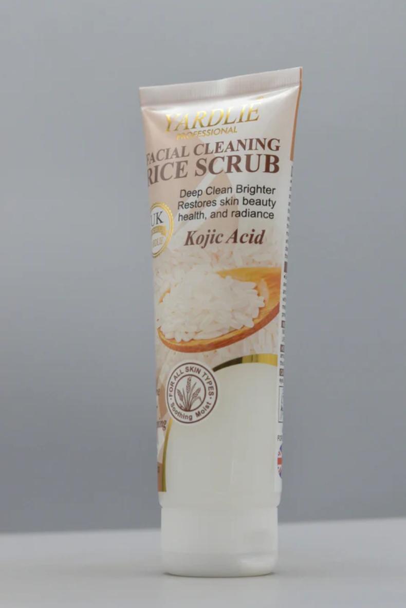 Yardlie Facial Cleaning Rice Scrub with Kojic Acid – Exfoliate & Brighten Your Skin (150ml)