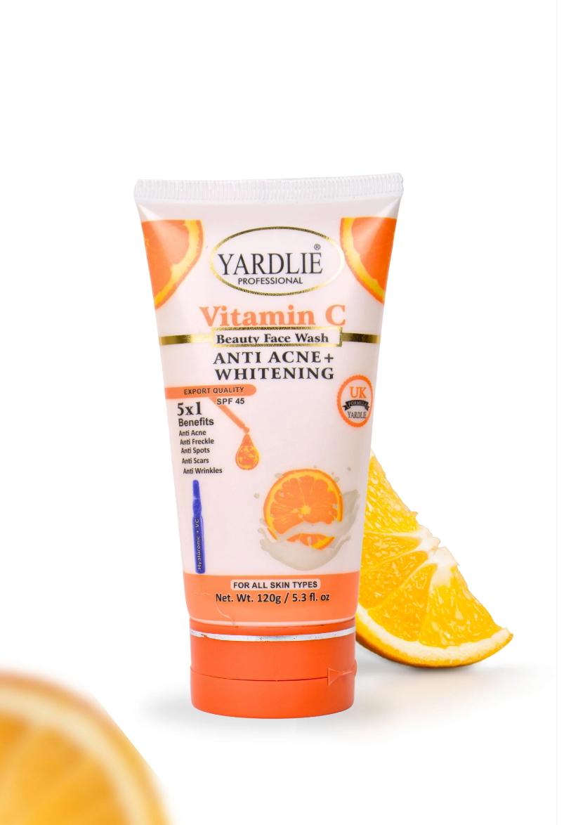 Yardlie Professional Vitamin C Face Wash 120ml – Revitalize and Brighten Your Skin