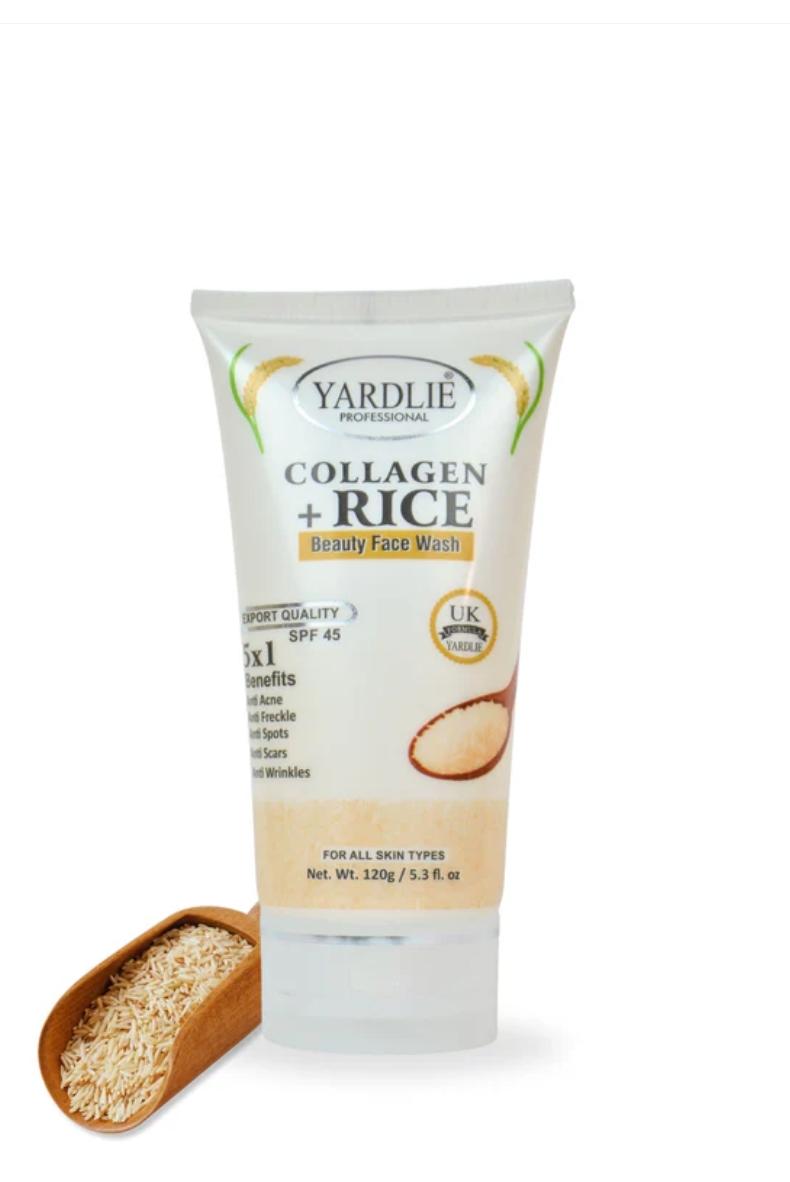 Yardlie Collagen + Rice Beauty Face Wash 120ml – Firm, Brighten, and Revitalize Your Skin