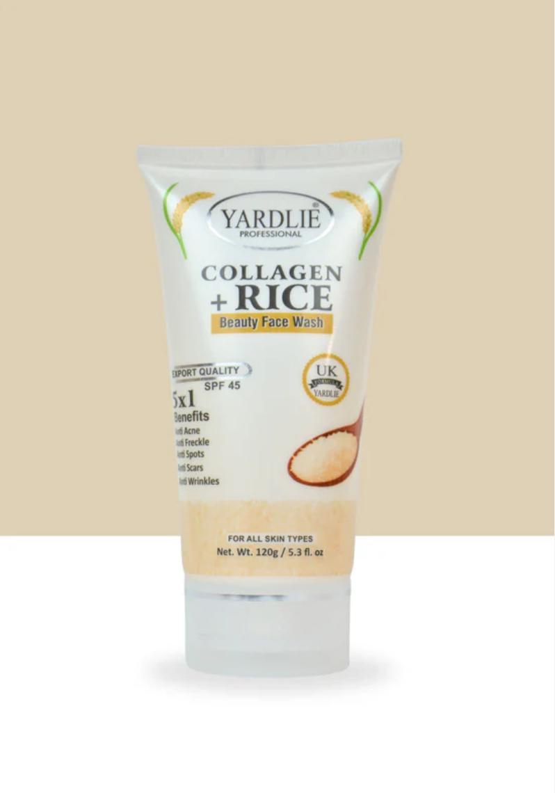 Yardlie Collagen + Rice Beauty Face Wash 120ml – Firm, Brighten, and Revitalize Your Skin