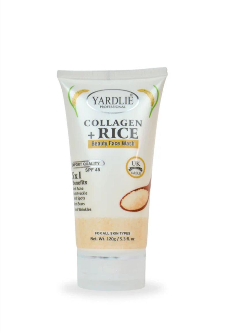 Yardlie Collagen + Rice Beauty Face Wash 120ml – Firm, Brighten, and Revitalize Your Skin