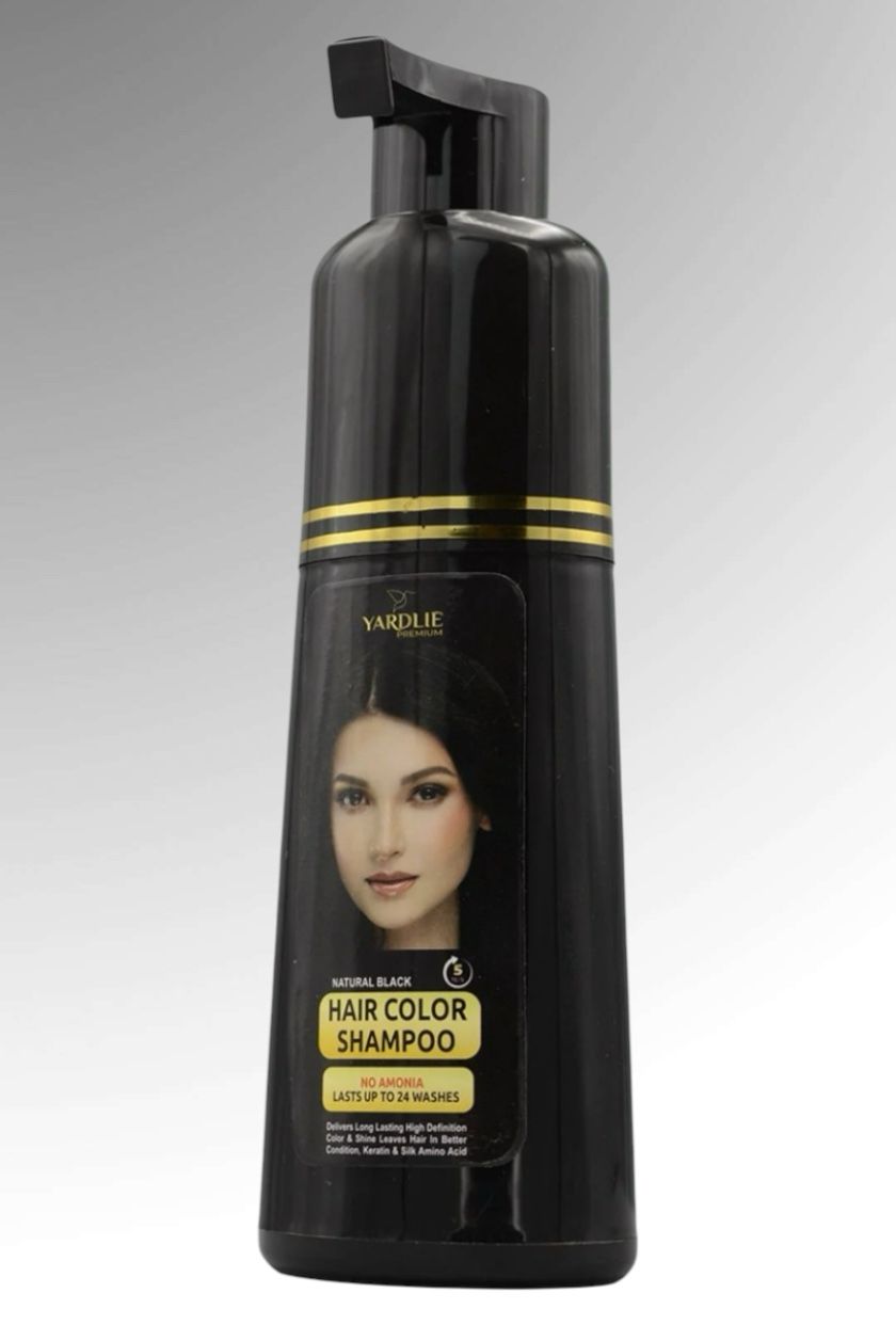 Yardlie Premium Natural Black Hair Color Shampoo UK Based Formula 200ml.