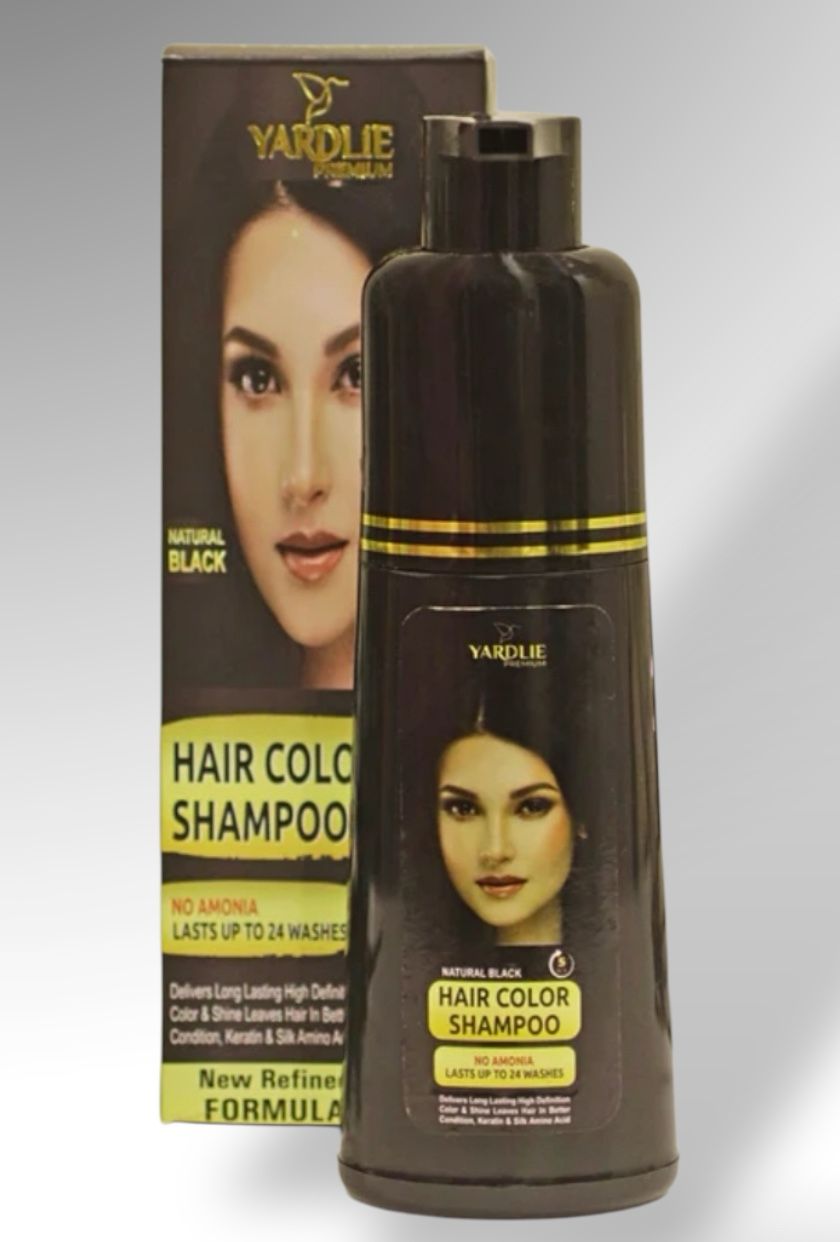 Yardlie Premium Natural Black Hair Color Shampoo UK Based Formula 200ml.