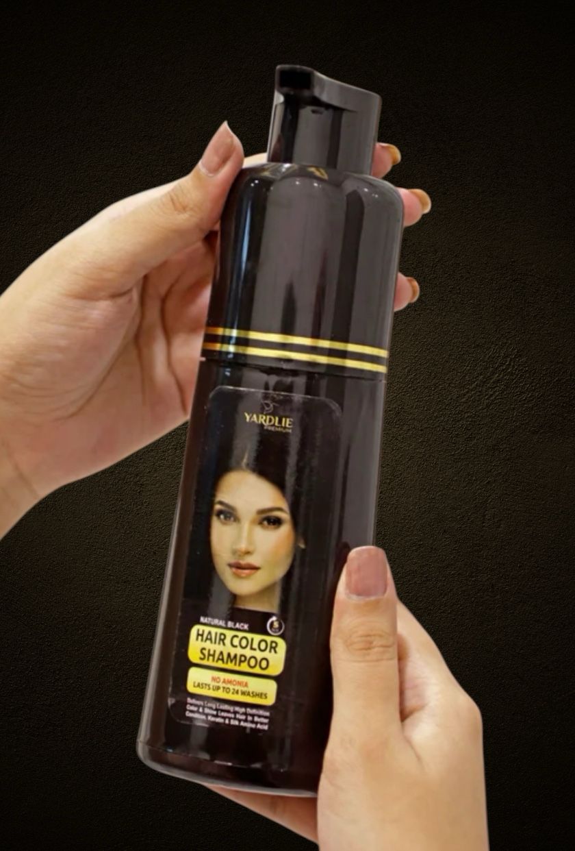 Yardlie Premium Natural Black Hair Color Shampoo UK Based Formula 200ml.