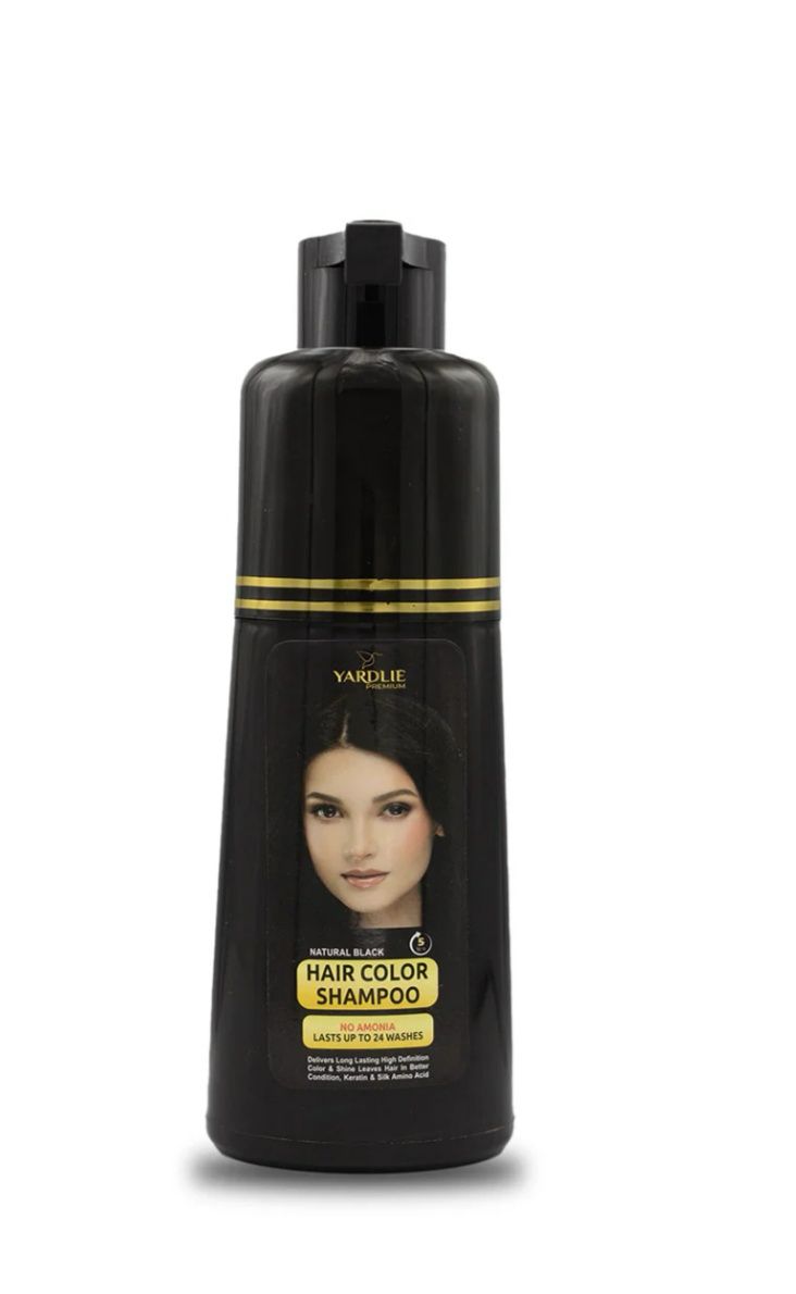 Yardlie Premium Natural Black Hair Color Shampoo UK Based Formula 200ml.